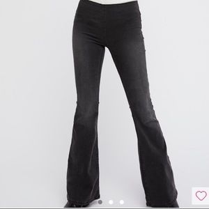 Free People Penny Pull On Flare Black Pants